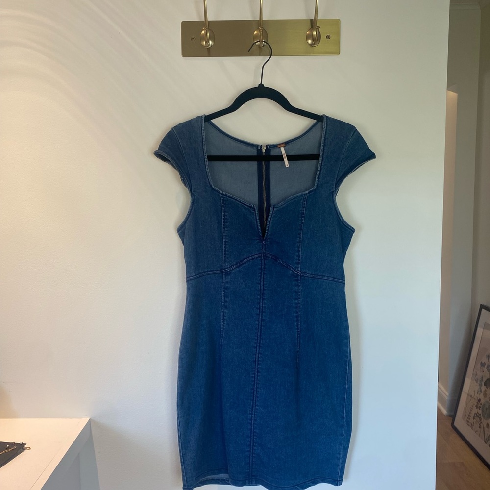 Free people - Lia dress - denim - bodycon- size small